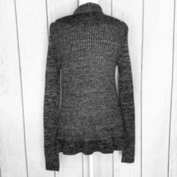 Express Gray & Black Chunky High Low Cardigan Sweater - Picture 4 of 4